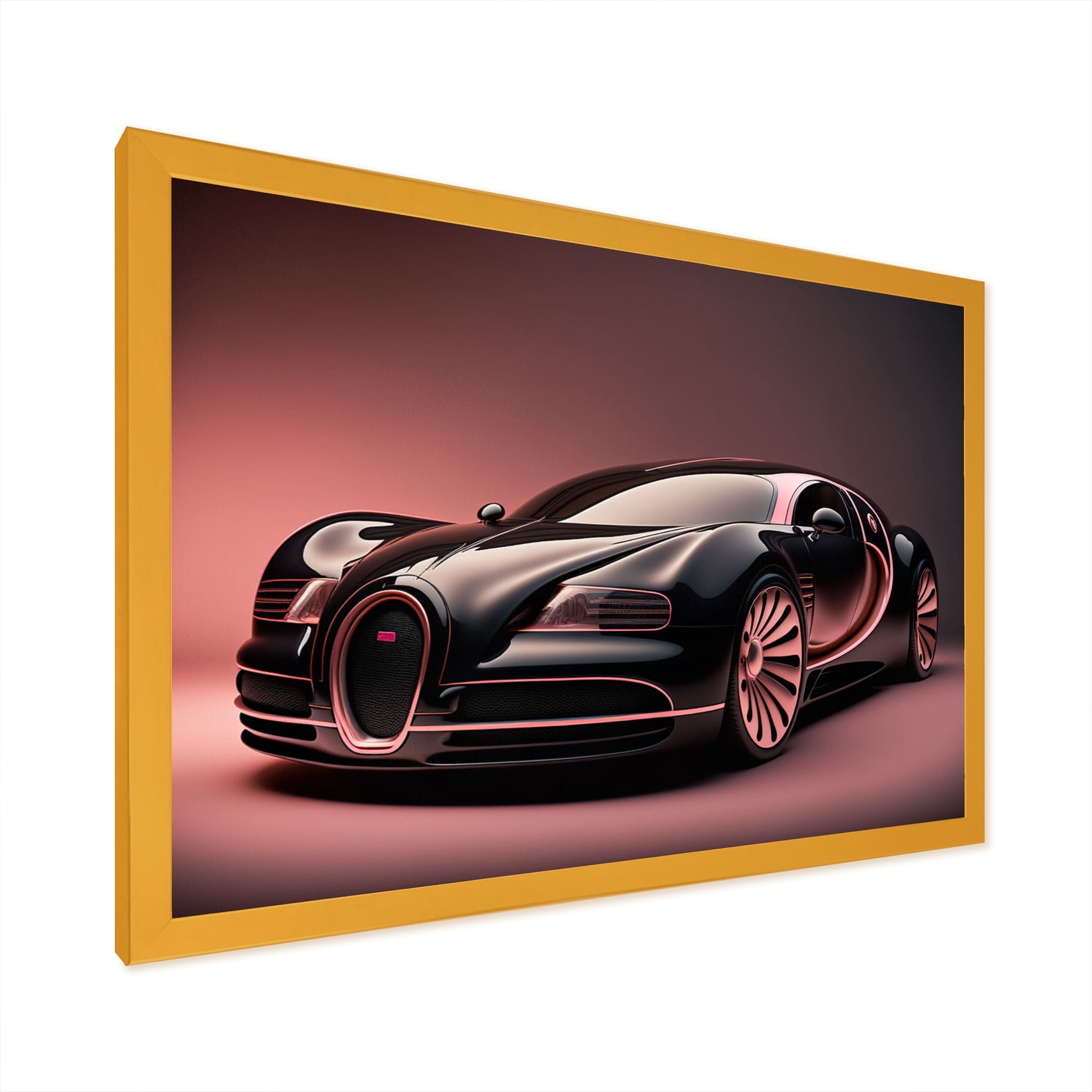 Designart "Visionary Bugatti Design In Black And Magenta V" Exotic Car